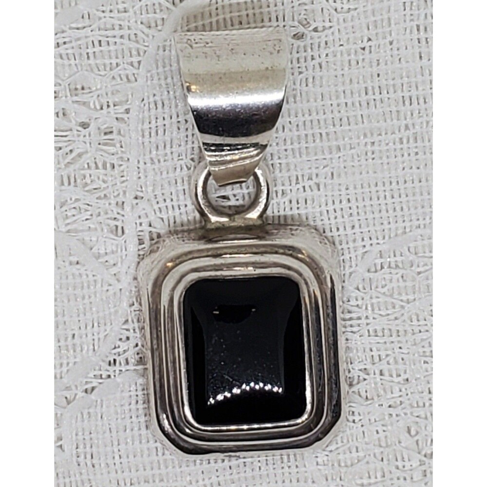 Retired Silpada 925 Sterling Silver Rectangular Onyx Pendant